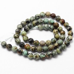 Afrikanischer T&uuml;rkis, ganzer Strang, rund, facettiert, 4 mm, 89 Stk.