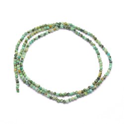 Afrikanischer T&uuml;rkis, ganzer Strang, rund, facettiert, 2 mm, ca. 200 Stk.