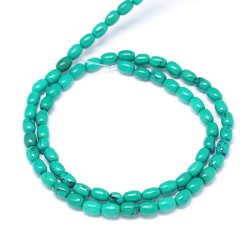 Trkis, gefrbt, grnlich trkis, ganzer Strang, fassfrmig, 6x4 mm, ca. 69 Stk.