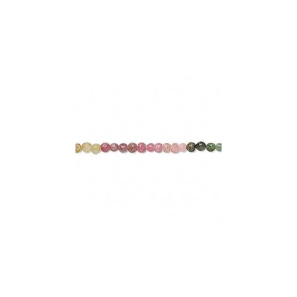 Tourmaline, entire strand, green/pink, round bead, ca.  4.5mm, 85pcs