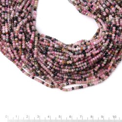 Turmalin Mix, ganzer Strang, rundell, facettiert, 3x2 mm, ca. 180 Stck