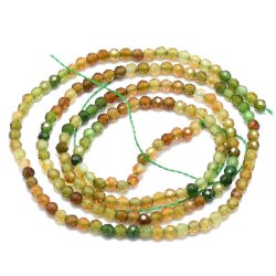 Turmalin, bunte Farben, ganzer Strang, facettiert, rund, ca. 2 mm, ca. 210 Stk