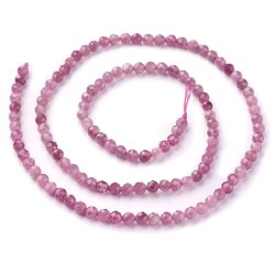 Turmalin, ganzer Strang, rosa, facettiert, rund, ca. 3 mm, 120 Stk