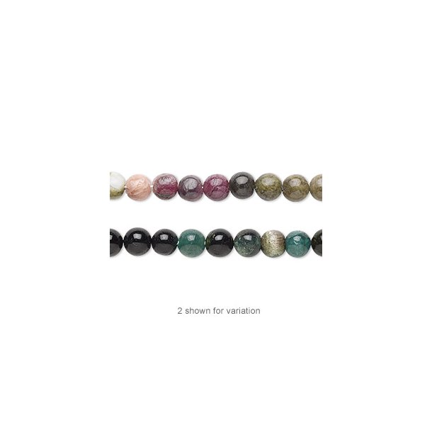 Tourmaline, green/pink, uneven round bead, ca. 5mm, 10pcs