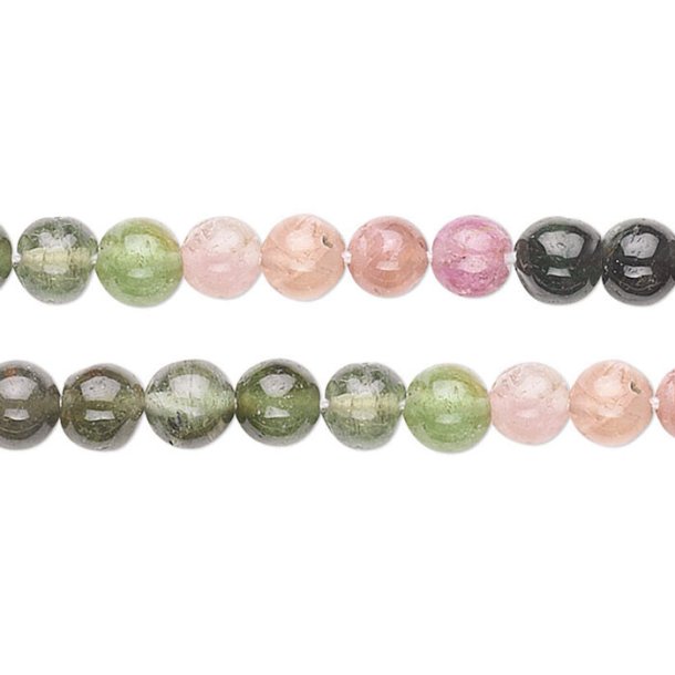 Turmalin, gemischte Farben, gr�n/rosa, rund, Durchmesser 4-4,5mm,�10 Stk.