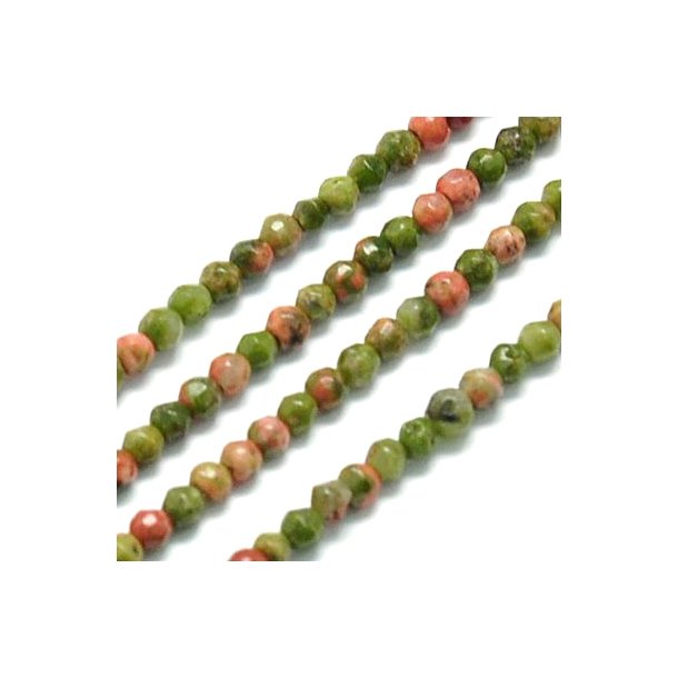 Unakit, ganzer Strang, kleine facettierte Perle, 2 mm, 190 Stk.