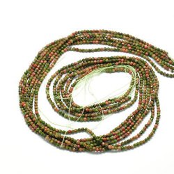 Unakit, ganzer Strang, kleine facettierte Perle, 2 mm, 190 Stk.