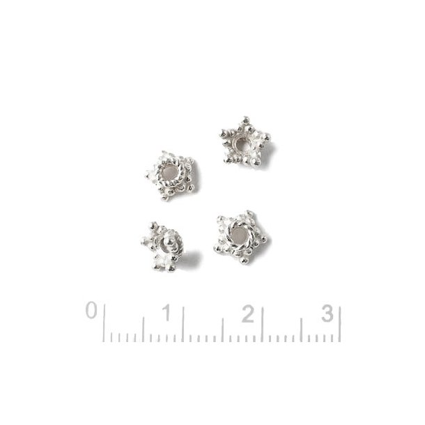 krone-perleskål, sterling sølv, 6,5x3 mm, 2 stk