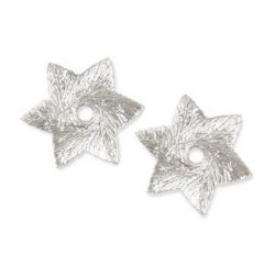 Sterne, gebrstet, mit Loch in der Mitte, silber, 12 mm,1 Stk.