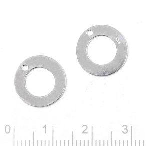 Anhang, Münze mit Loch in der Mitte und am Rand, Sterlingsilber, 13,5 mm, 2 Stck
