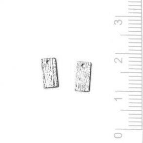 Sterlingsilber, gebürstete Vierecke, 8x4 mm, 2 Stk.