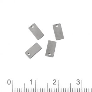 Viereck mit Loch, Sterlingsilber, glänzend, 8x4 mm, 4 Stk.