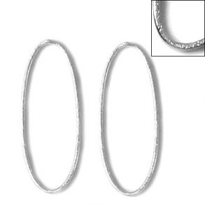 Gebürstetes Oval, länglich, Sterlingsilber, 25x10 mm, 2 Stk.