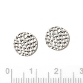 Gehmmerte Mnze mit 1 mm Loch, Silber, 10x1 mm, 2 Stk