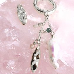 Anh&auml;nger, ungleichm&auml;&szlig;ig, oval, mit 1 Loch, Silber, 13x4x1,5 mm, 2 St&uuml;ck