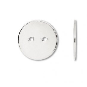 Münzen oder Knopf, Silber, zwei 1,5 mm Löchern in der Mitte, 925-marke, 10x0,8 mm, 1 Stk.