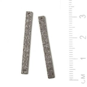 Rustikale Vierecke, Anhänger, oxidiertes Silber, 30x3 mm, 2 Stk.