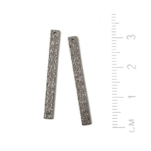 Rustikale Vierecke, Anh&auml;nger, oxidiertes Silber, 30x3 mm, 2 Stk.