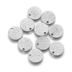 Stahl-M&uuml;nze, Stahlfarben, Stardust, 10 mm, mit Loch an der Kante, 4 Stk.