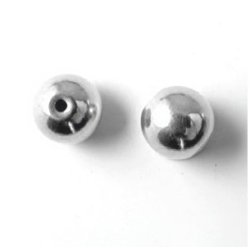 Stahlkugeln, gl&auml;nzender Edelstahl, durchbohrt, 10 mm, 2 mm Loch, 2 Stk.