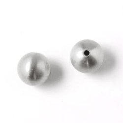 Kugeln, matter Edelstahl, durchbohrt, 12 mm, 2 mm Loch, 2 Stk.