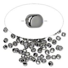 Small cube beads, softened corners, black brass, 3x3mm, 100pcs