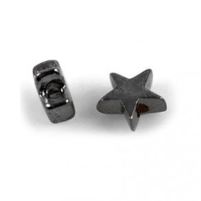 Sterlingsilber, schwarze kleine Sterne, 5x2,2mm, 2 Stk.