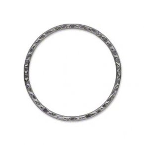 Geschlossene Ringe, gehämmert, rustikal,  schwarz, 20 mm, 2 Stk.