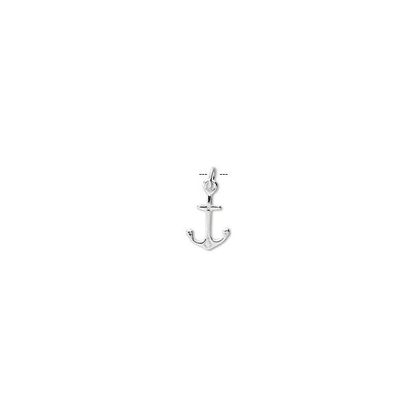Small anchor pendant, Sterling silver, 15x9mm, 1pc.