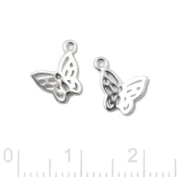 Schmetterling, Anhnger mit se, SterlingSilber, 8x9 mm, 2 Stk.