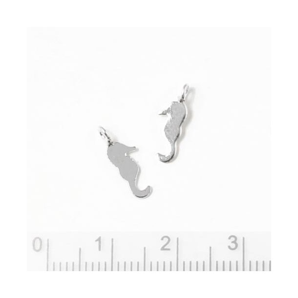 Seepferdchen mit se, versilbertes messing, 13x8 mm, 2 Stk.