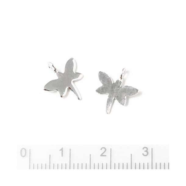 Libelle mit &Ouml;se, versilbertes Messing, 12x11 mm, 2 Stk.
