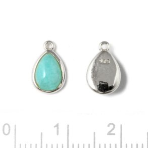 Pendant with Amazonite, silver, 10x6.5mm, 1pcs