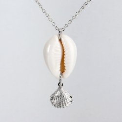 Anh&auml;nger, muschelform mit &Ouml;se, Silber, 12x10x3 mm, 1 Stk