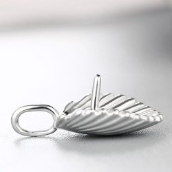 Anhnger, muschelform mit se und Stift fr Perle, vergoldetes Silber, 15x12x3 mm, 1 Stk