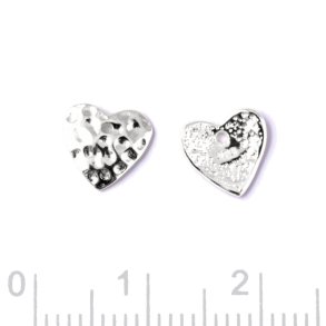 Herz-Anh�nger, leicht gew�lbt, geh�mmert, Silber, 8x8 mm, 1 Stck