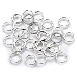 Ring / &Ouml;se, platinfarbenes Messing, geschlossen, 8x0,8 mm, 10 Stk.
