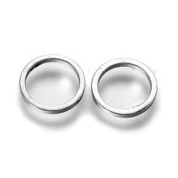 Ring / &Ouml;se, platinfarbenes Messing, geschlossen, 8x0,8 mm, 10 Stk.