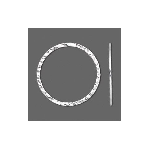 Hamret rustik lukket ring, forslvet messing, 30 mm, 2 stk.