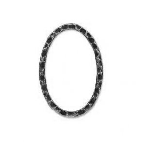 Geschlossener Oval, gehämmert, rustikal, schwarz, 40x30 mm, 1 Stk.