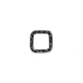 Geschlossene Vierecke, gehämmert, rustikal,  schwarz, 14 mm, 2 Stk.