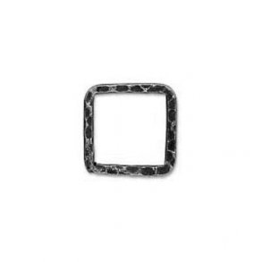 Geschlossene Vierecke, gehämmert, rustikal,  schwarz, 16 mm, 2 Stk.