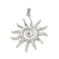 Sol-symbol, smykkevedh�ng, platineret messing, 30x27x3 mm, 1 stk