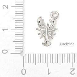 Kleiner Hummer, Anh�nger, platinfarbenes Messing, 15,5x9 mm, 2 Stck