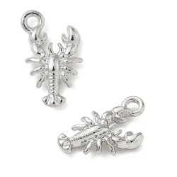 Kleiner Hummer, Anh�nger, platinfarbenes Messing, 15,5x9 mm, 2 Stck