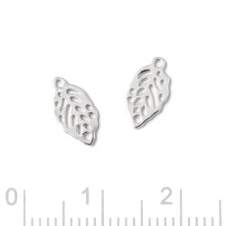 Anh�nger, perforiertes Blatt, Sterlingsilber, 10x5 mm, 2 Stck