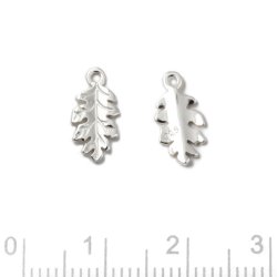 Vedh�ng, lille ege-blad, sterlings�lv, 12x6 mm, 1 stk