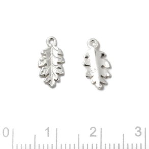 Vedh�ng, lille ege-blad, sterlings�lv, 12x6 mm, 1 stk