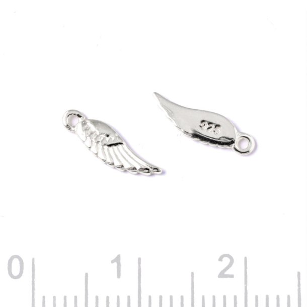 Anh�nger, kleine Fl�gel mit �se, Sterlingsilber, 11x3 mm, 1 Stck