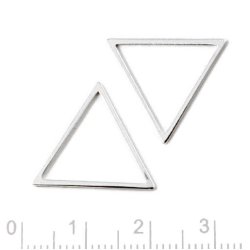 Triangel, versilbertes Messing, flacher Draht, Seitenl&auml;nge 19 mm, 6 Stk.